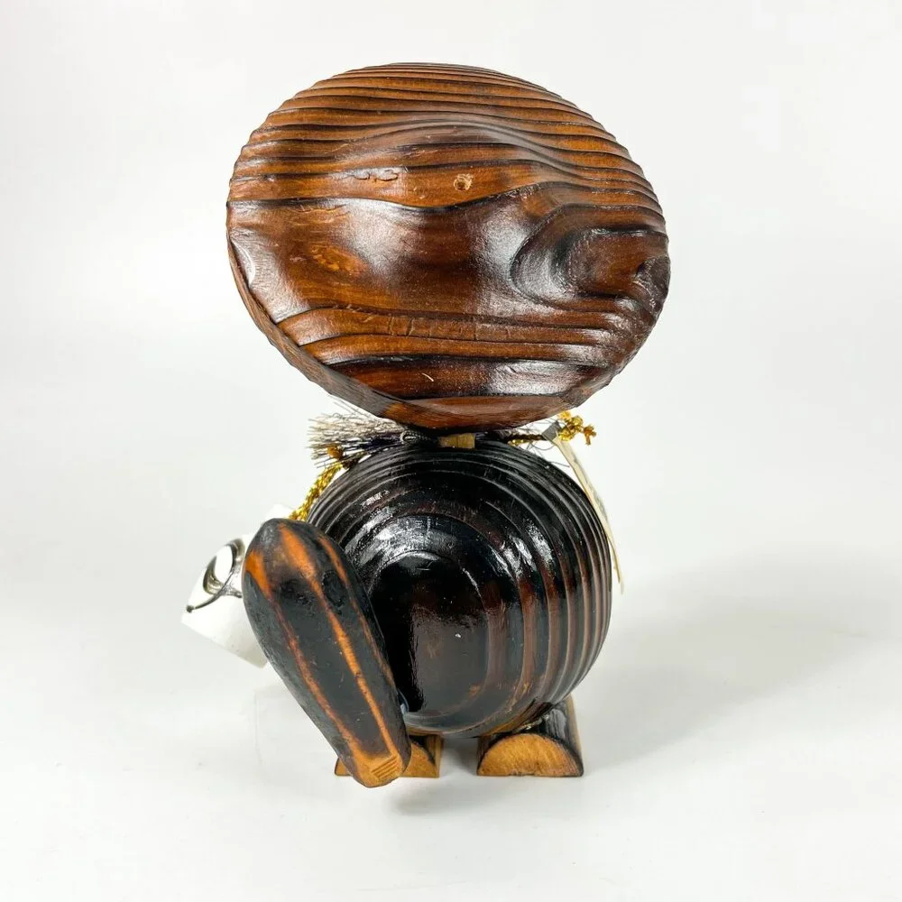 Vintage Japanese Wooden Kokeshi Doll Tanuki Raccoon Dog Figurine